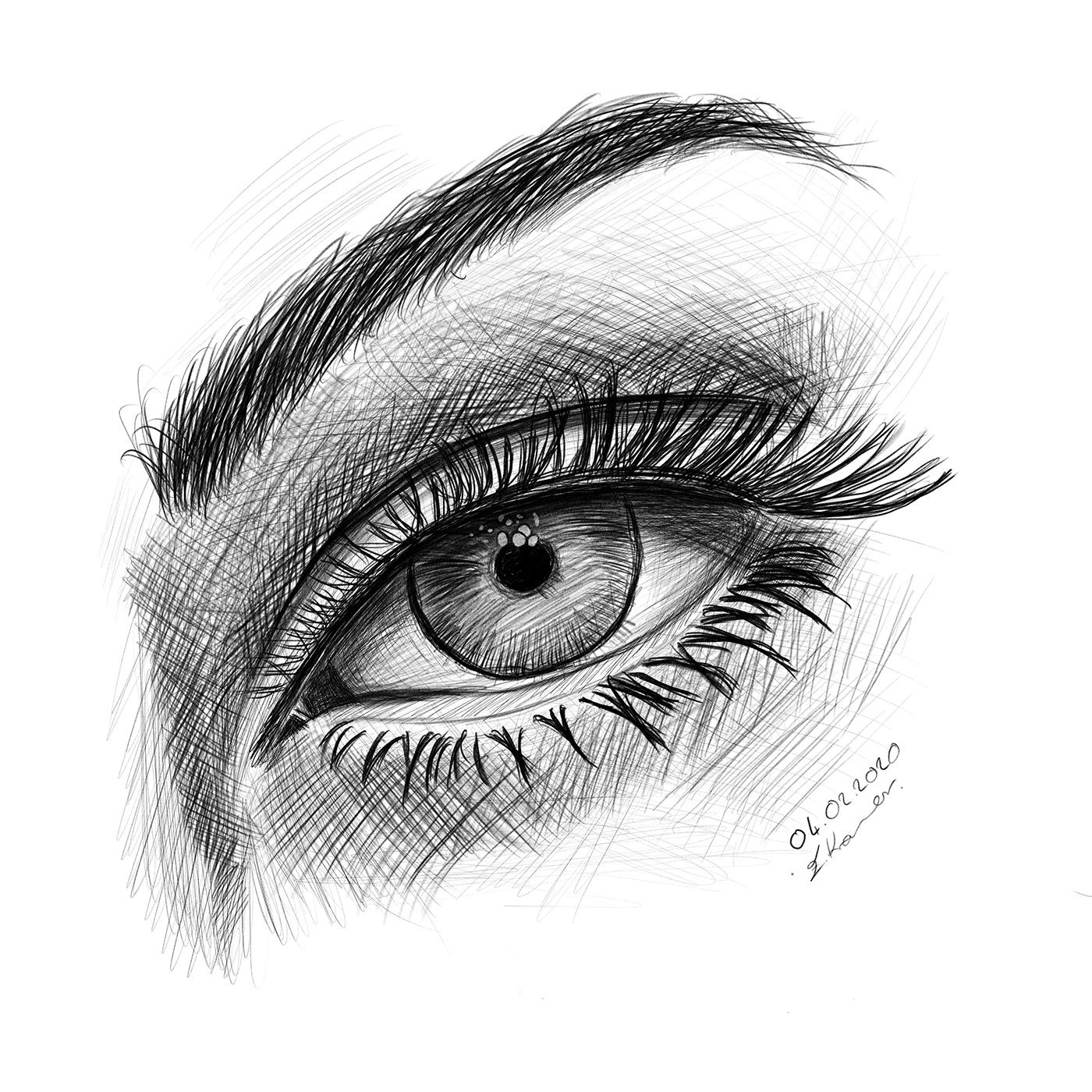 dijital çizim drawing eye Göz Çizimi karakalem Drawing  ILLUSTRATION  sketcbook sketch