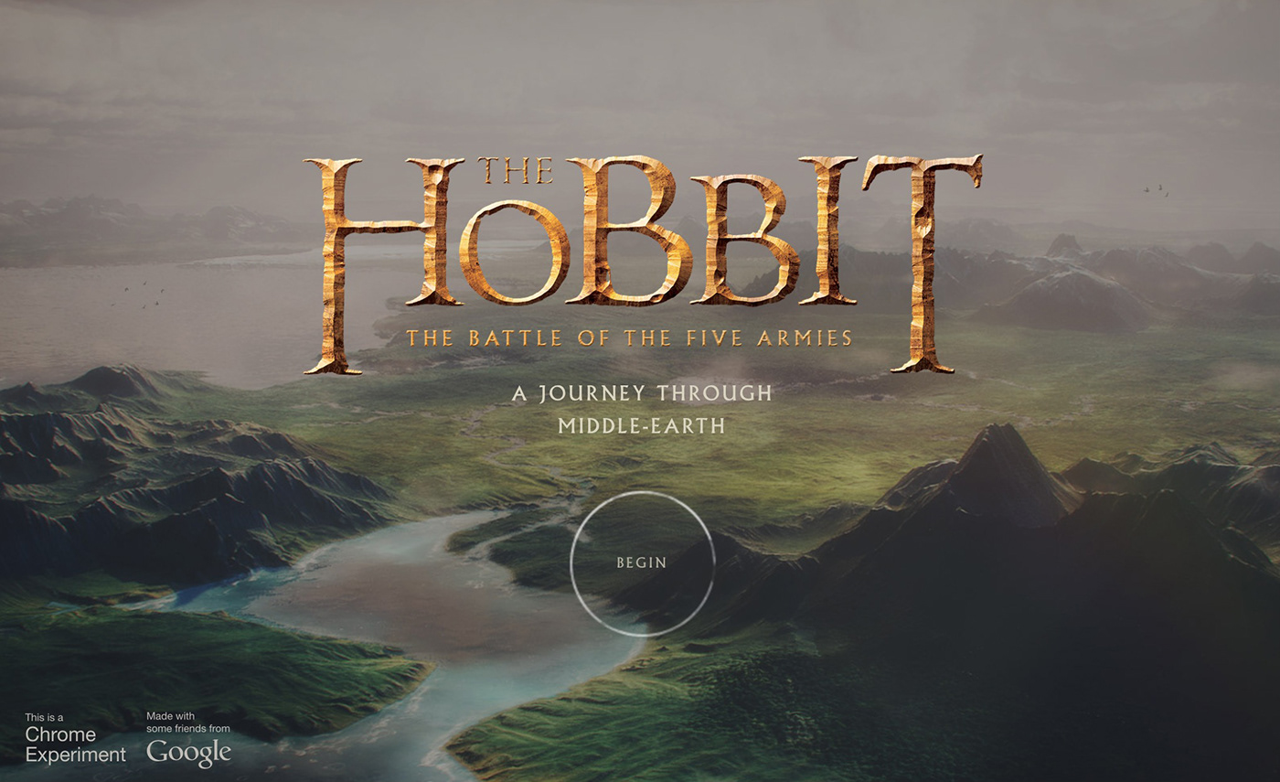 3D chrome chrome experiment google interactive the Hobbit Tolkien webgl Experience Lord of the rings