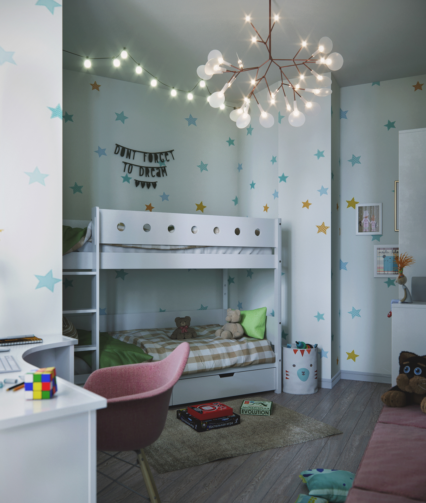 visualization child's room design Interior interiors Render дизайн интерьер детская дизайн интерьера