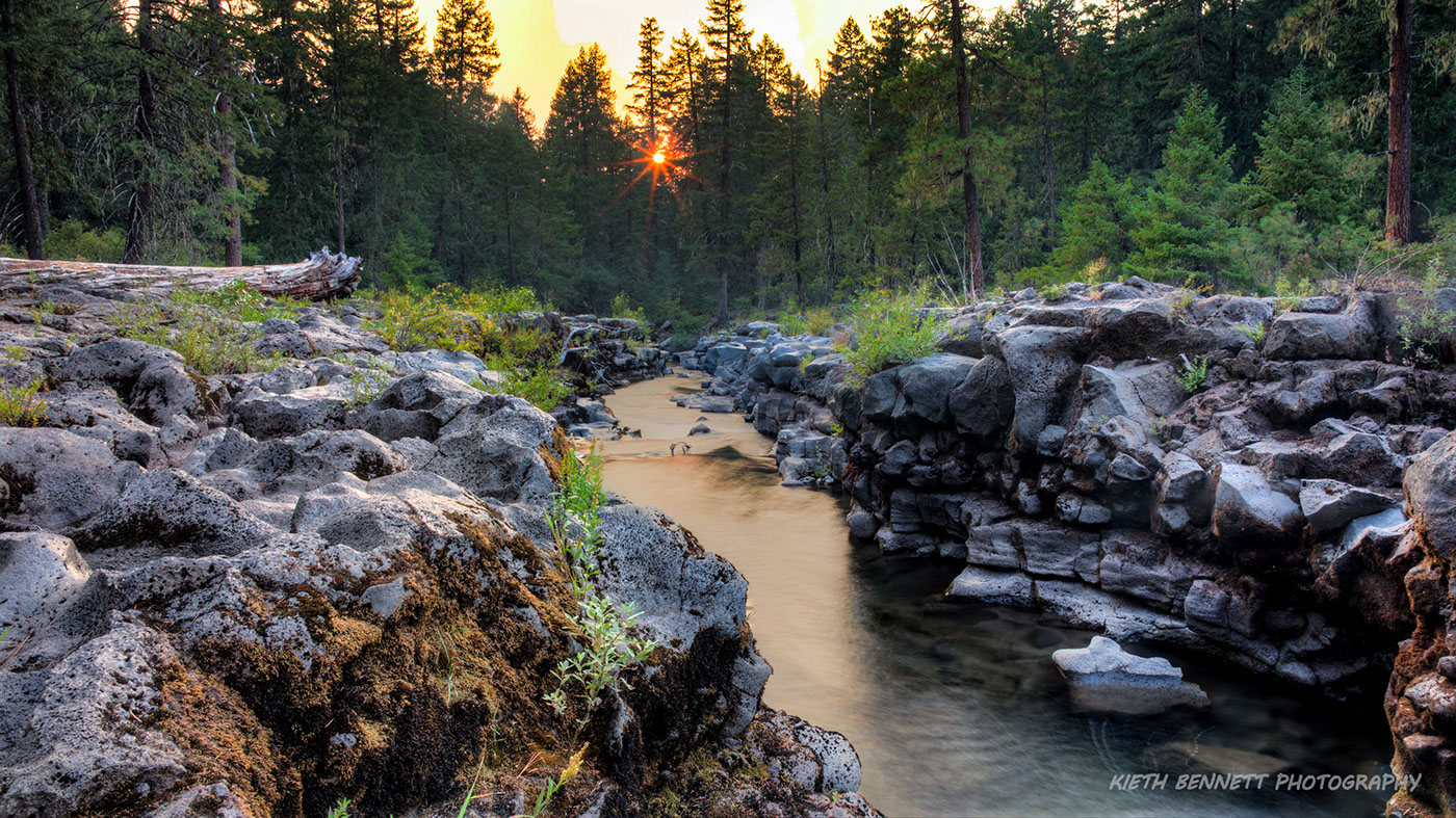 Oregon stream mountain water Photography  sunset