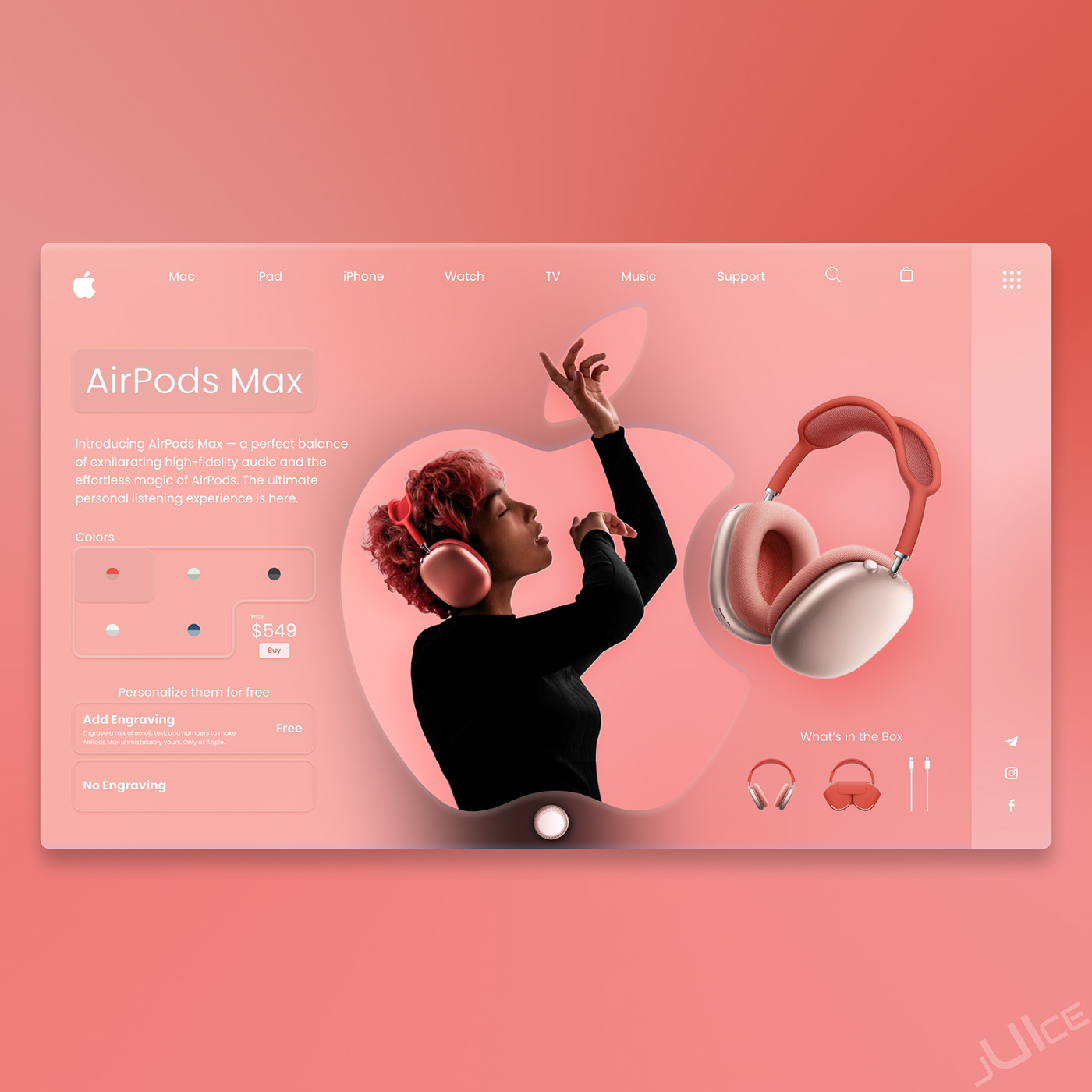 airpods apple concept design Figma UI ux Web Website wedesign