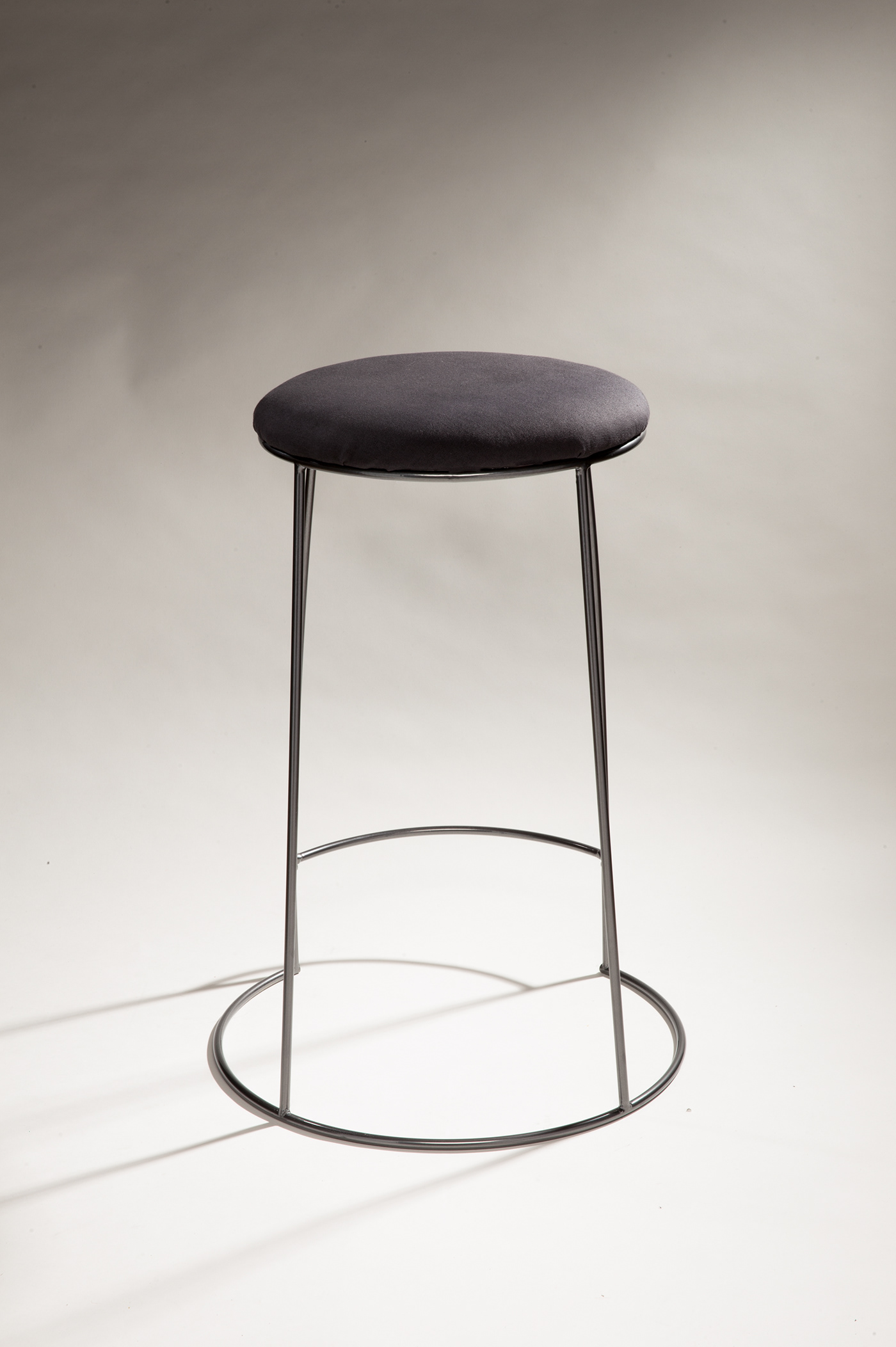 stool metal stool upholstery sit seat metal shiny chair modern minimal