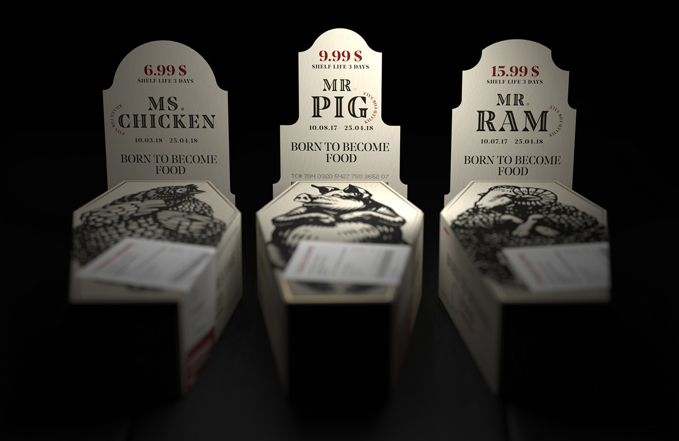 pig ram RIP chicken pork meat beef Packaging
