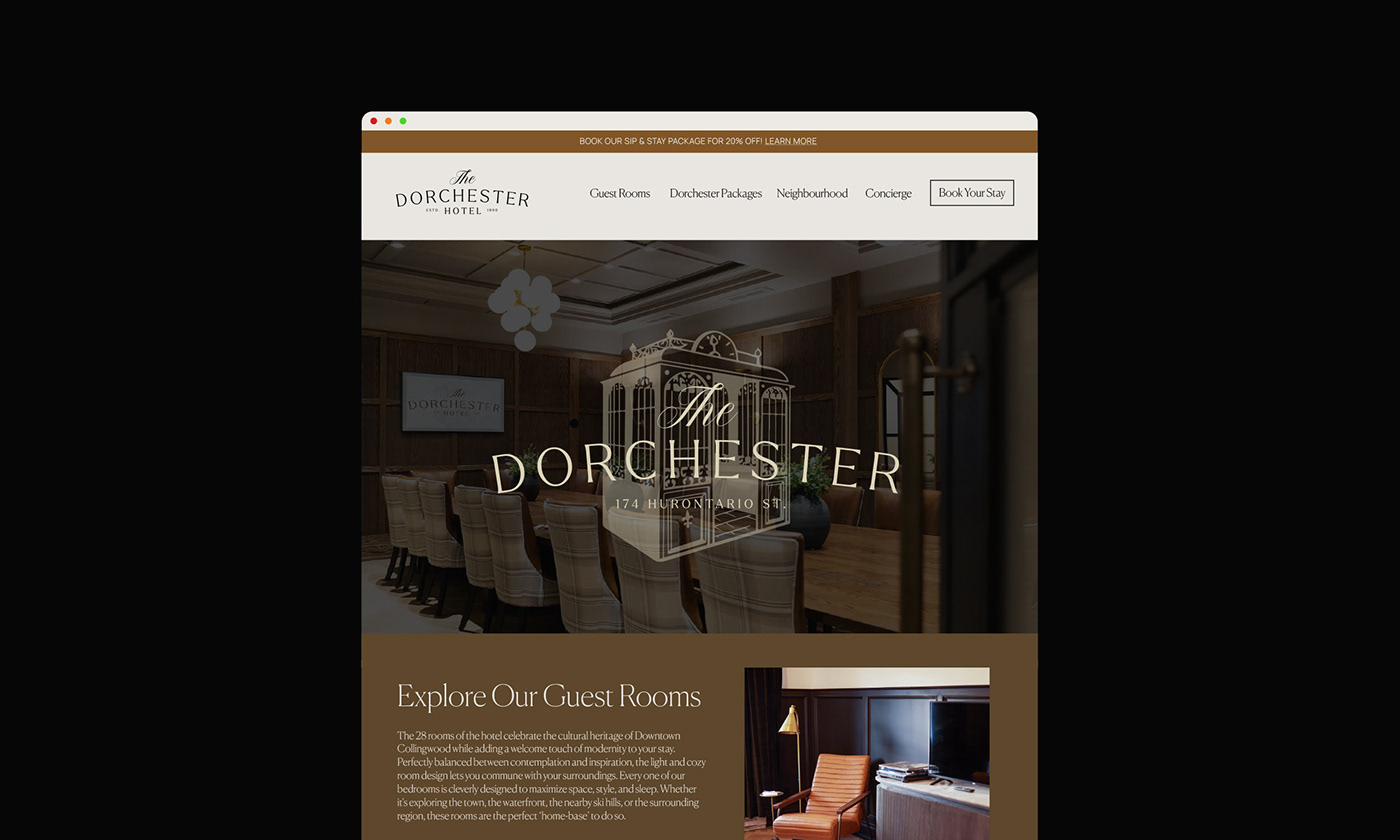 Landing page for The Dorchester Hotel