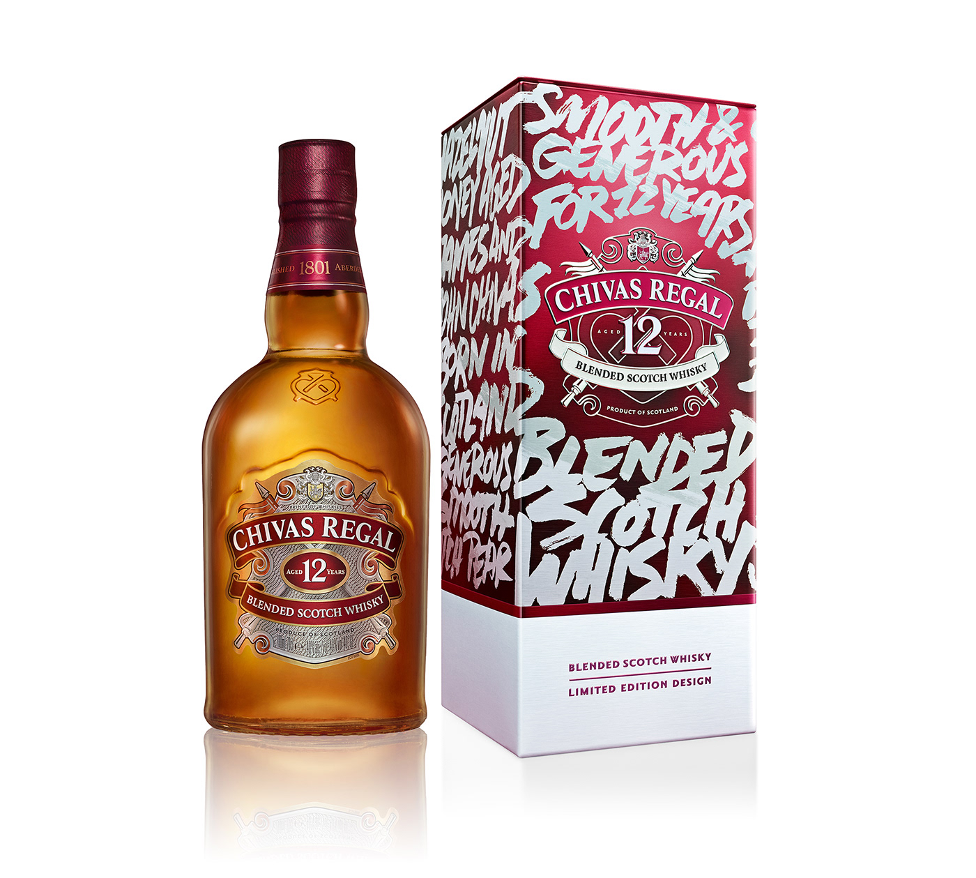 andreea robescu Andrei Robu artist collaboration artist collection beverage packaging chivas regal hand-painted limited edition packaging package design  whiskey packaging