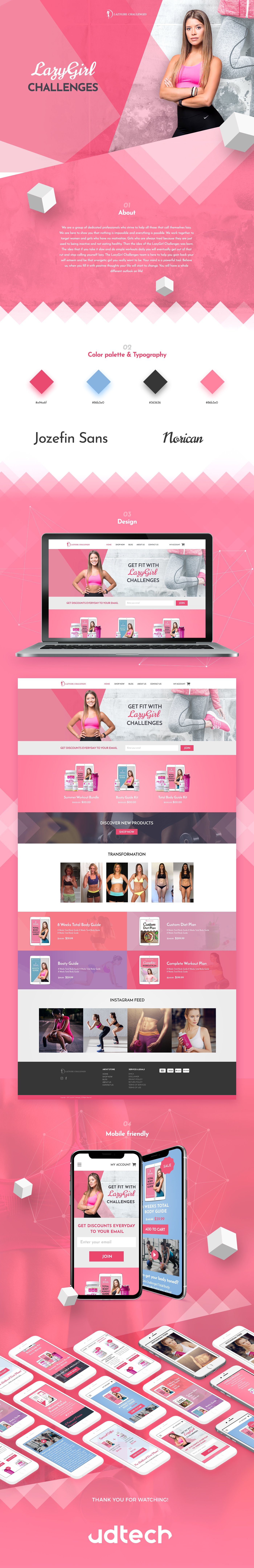 landing page store Web Design  Prototyping online store lazygirl   fitness diet plans inspiration Promotion