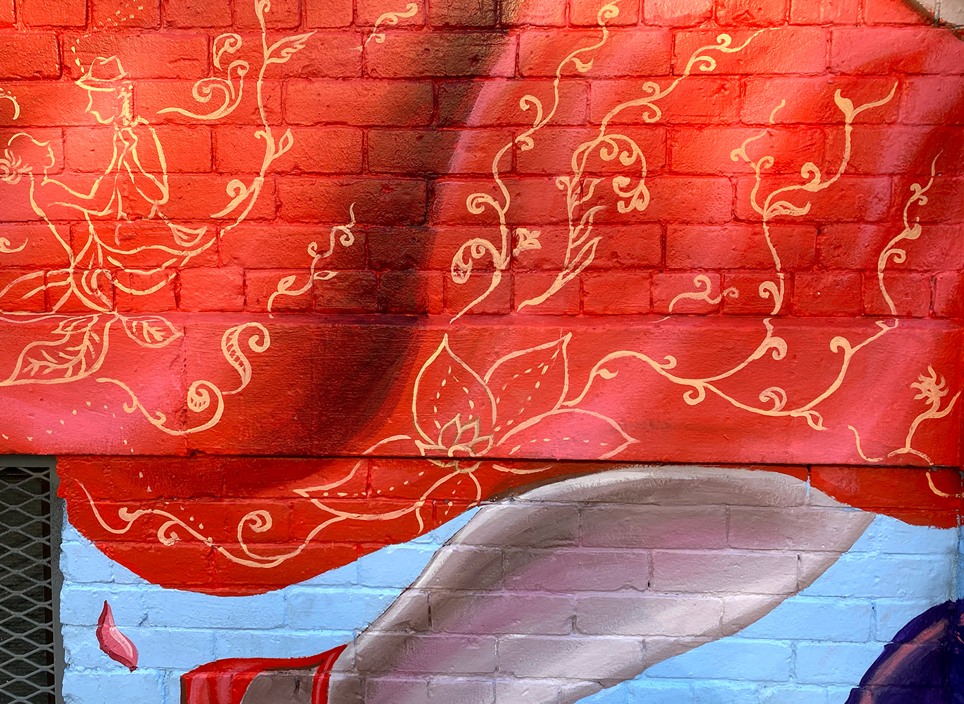 Brooklyn Character design  dancing Fashion  ILLUSTRATION  Mural painting   red dress Street Art  tango