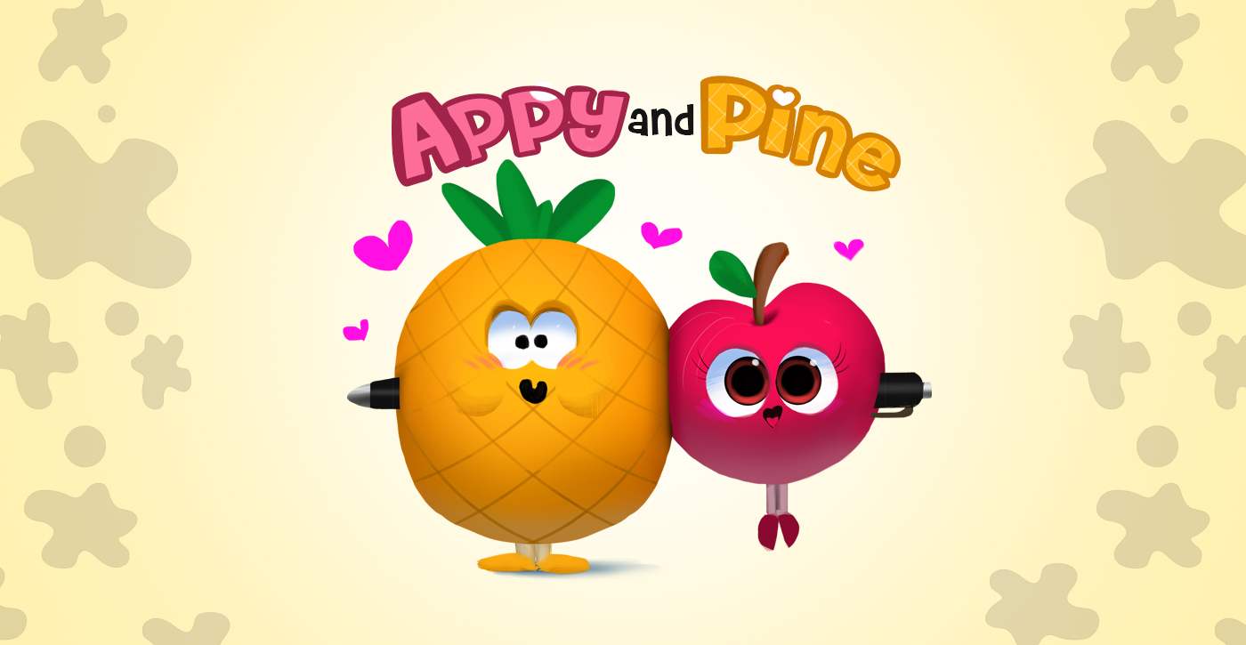 PPAP Appy and Pine sticker imessage art of vic cute character Character design 