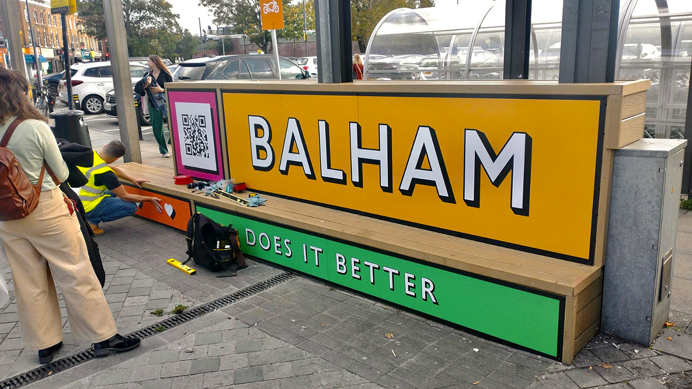 art direction  augmented reality balham balham does it better bench council David McLoughlin London typography  