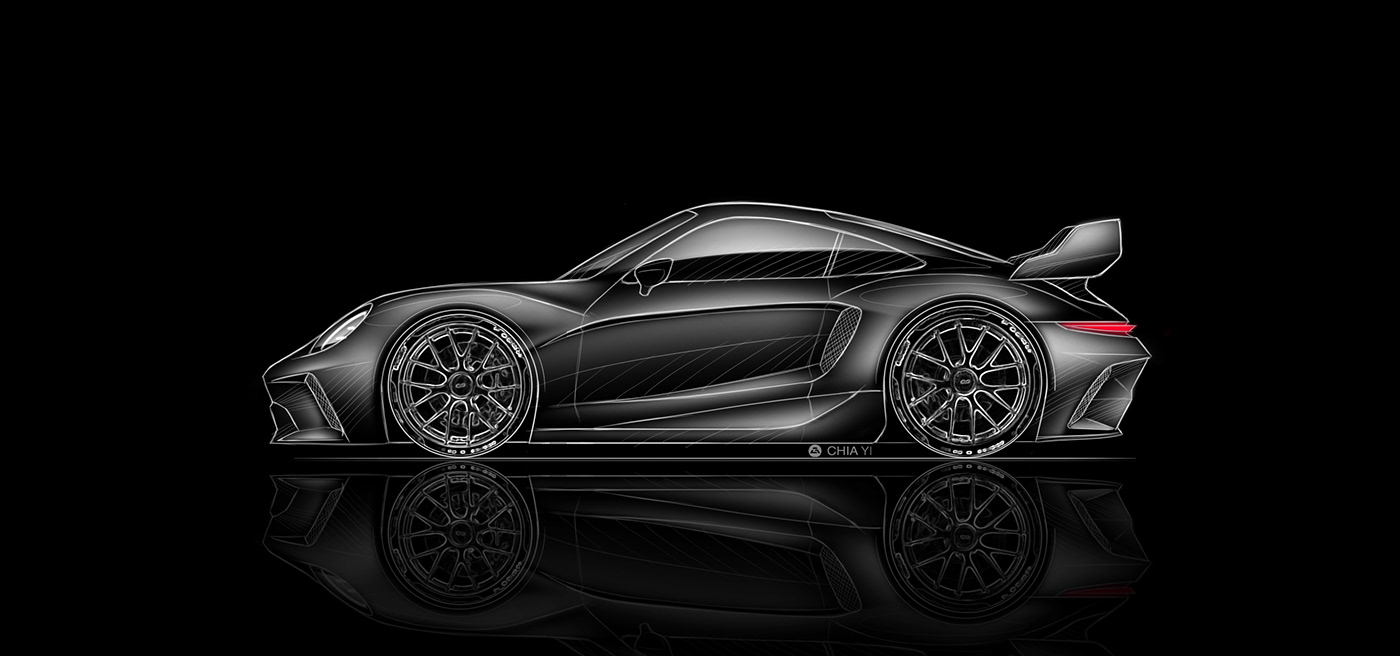 Porsche PORSCHE911 supercar concept automotive   design rendering sketching