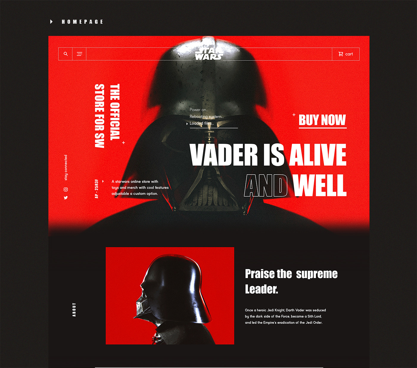 UI ux branding  star Wars Website store template inspiration
