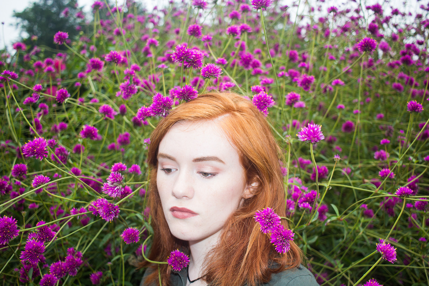 redhead girl sister family personal Flowers portrait series photo series Photo Set