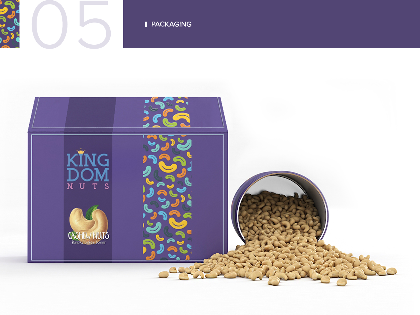 logo design package Packaging branding  bold colorful cashew dry fruits