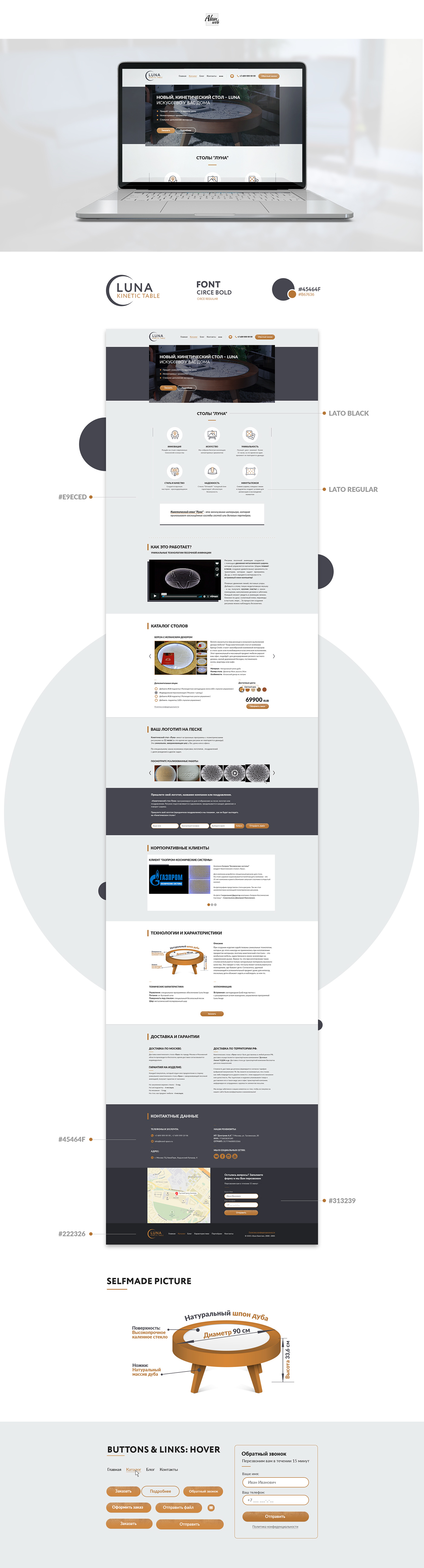 landing page ui kit Mockup circle web-design furniture round button
