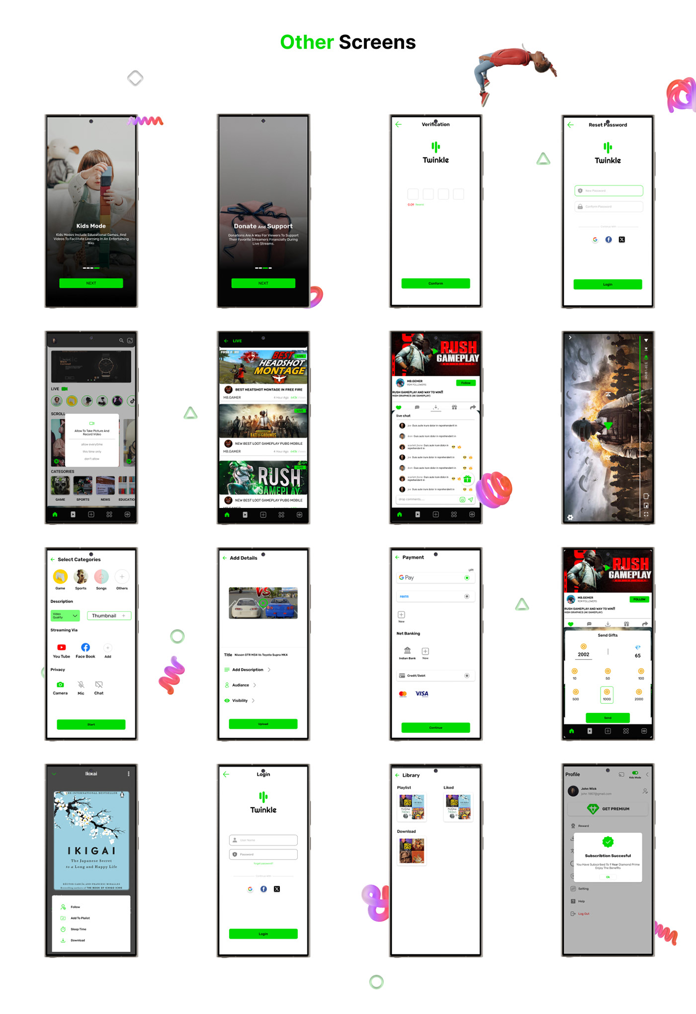 trending design 2024 design twinkle UIUX design landing page 3D Designs live streaming app 2024 portfolio mobile app design Trending portfolio