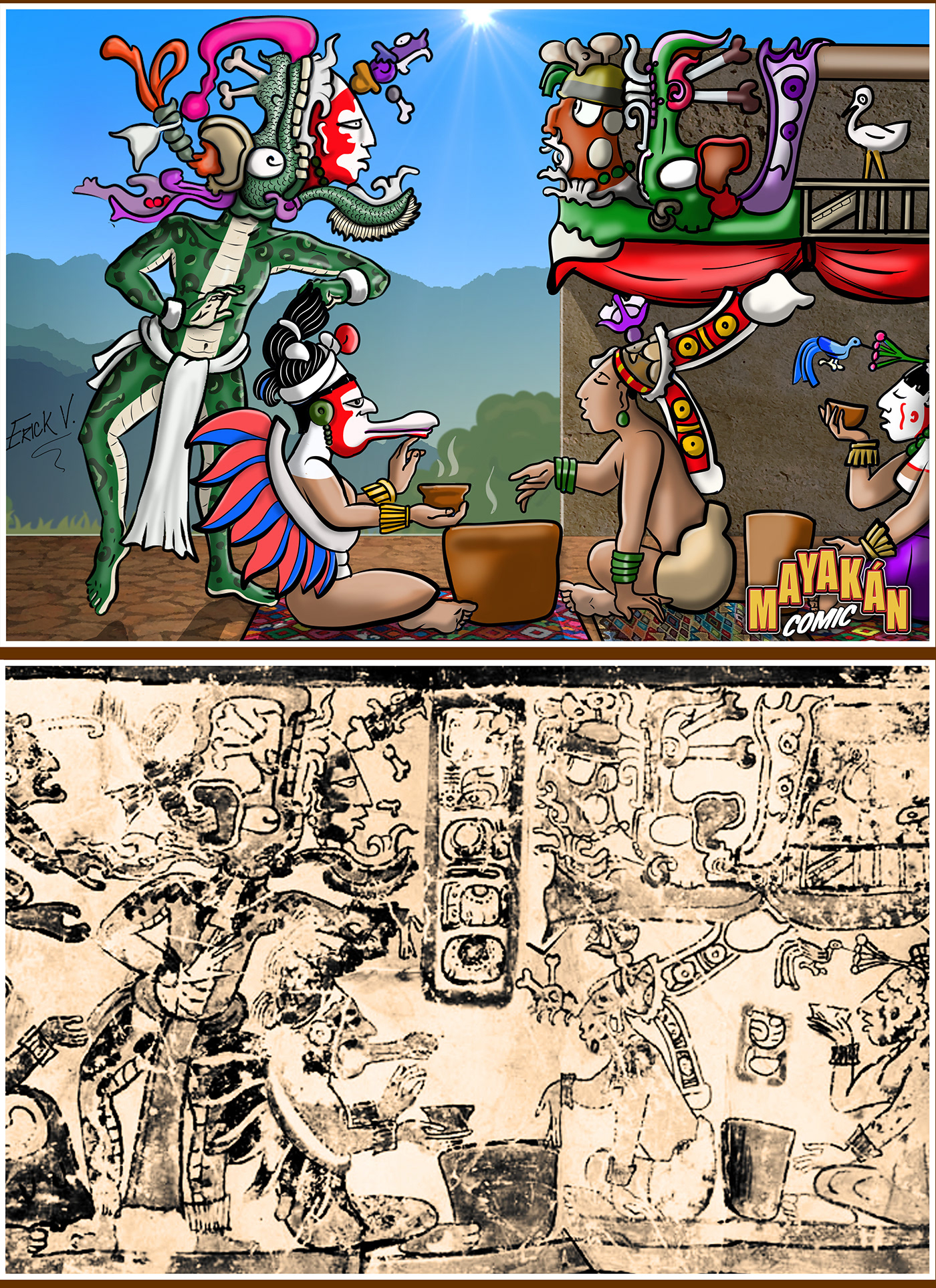 maya culture mitologia mistic Ancient Maya comic ILLUSTRATION  Drawing  digital illustration