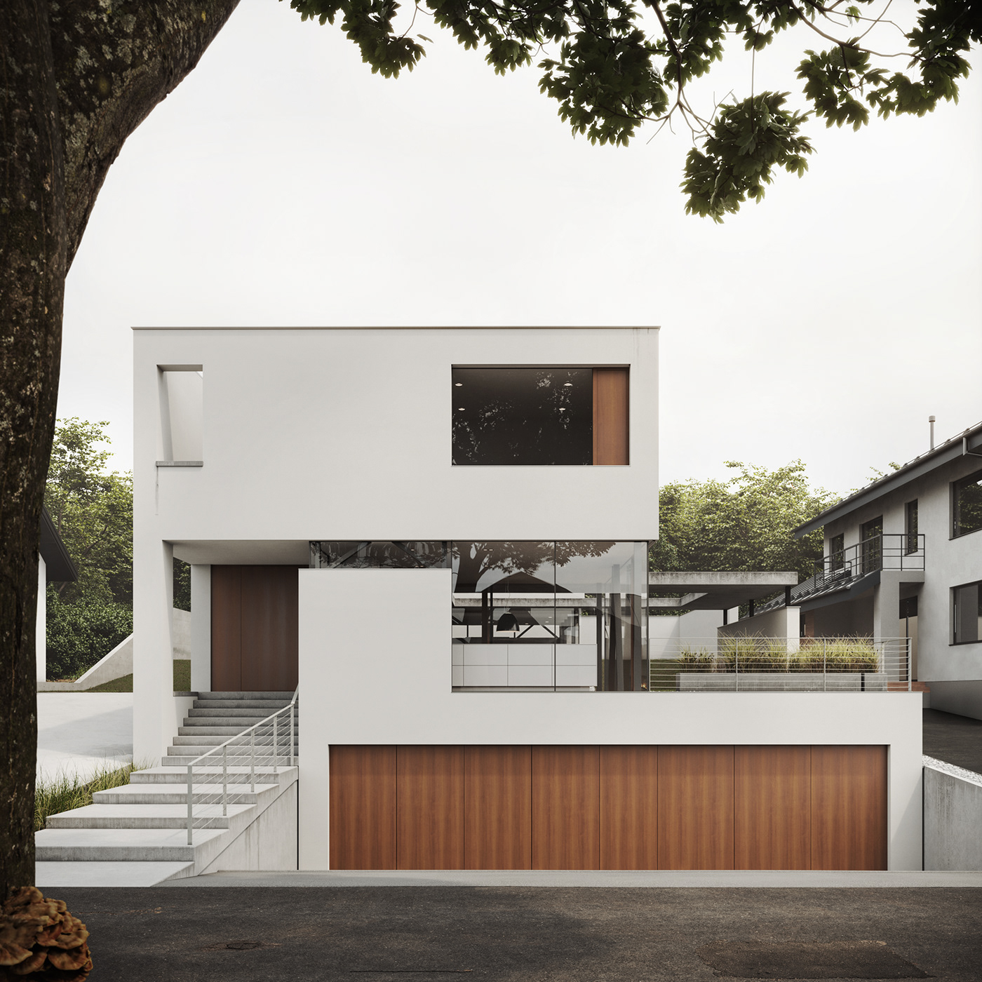 3D archviz CGI corona render  exterior housing interior design  Minimalism Render residential