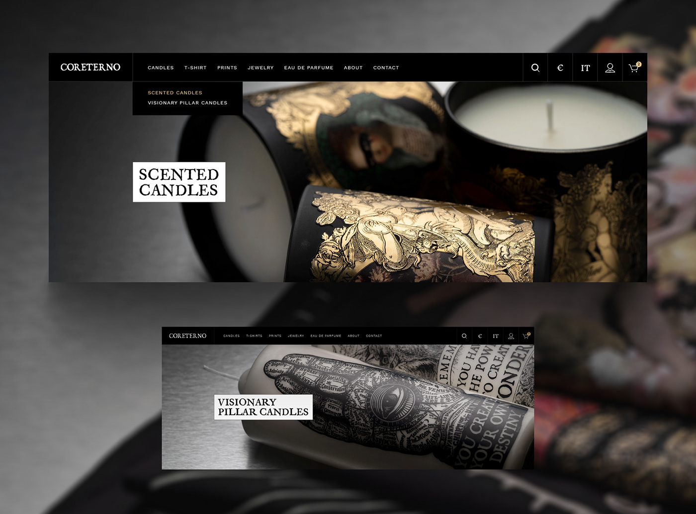 Website Ecommerce Responsive UI ux candle hand made animations interaction design