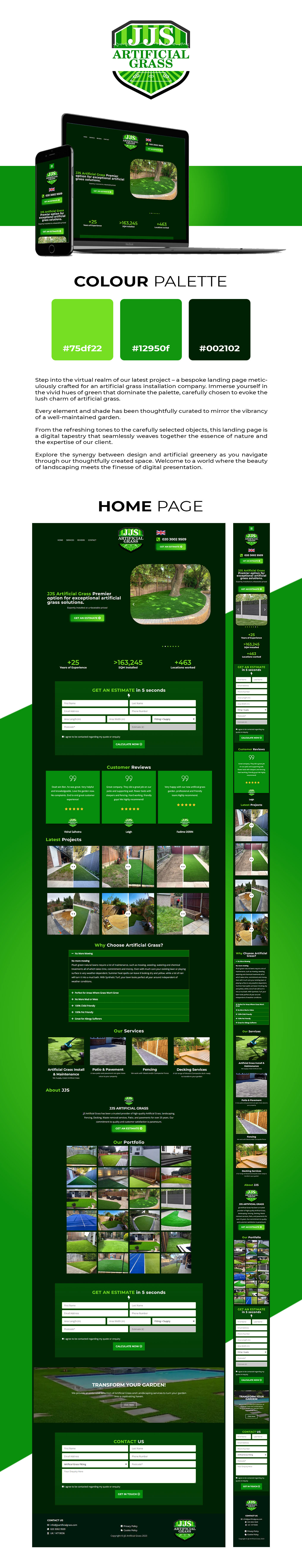 landing page gardening garden turf Website Design artificial grass Gardening Website Landscape gardener Landscape website