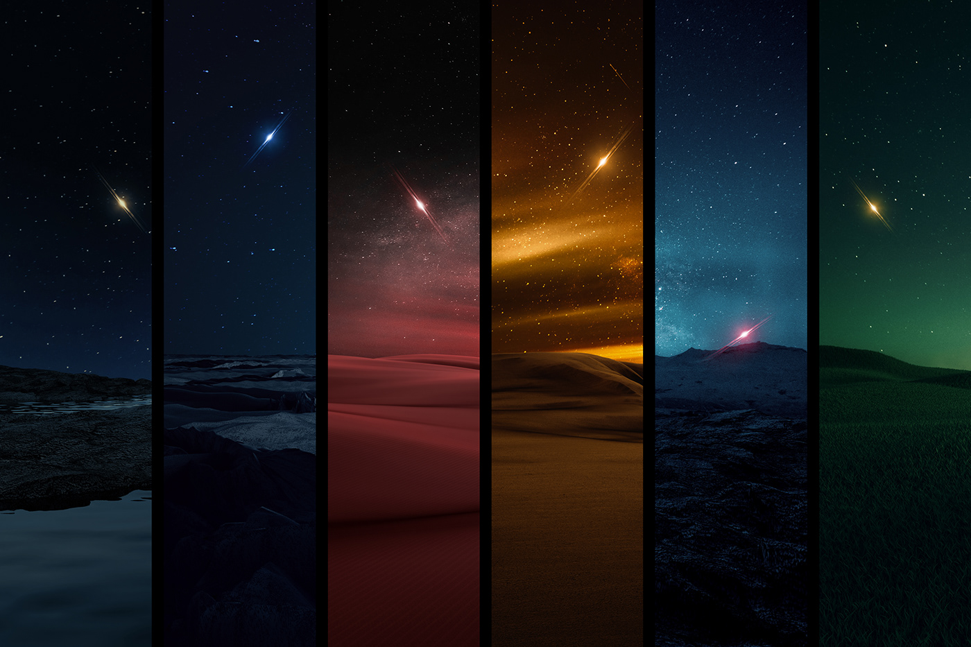 Landscape Space  wallpaper night Planets visualisation Digital Art  abstract 3D CGI