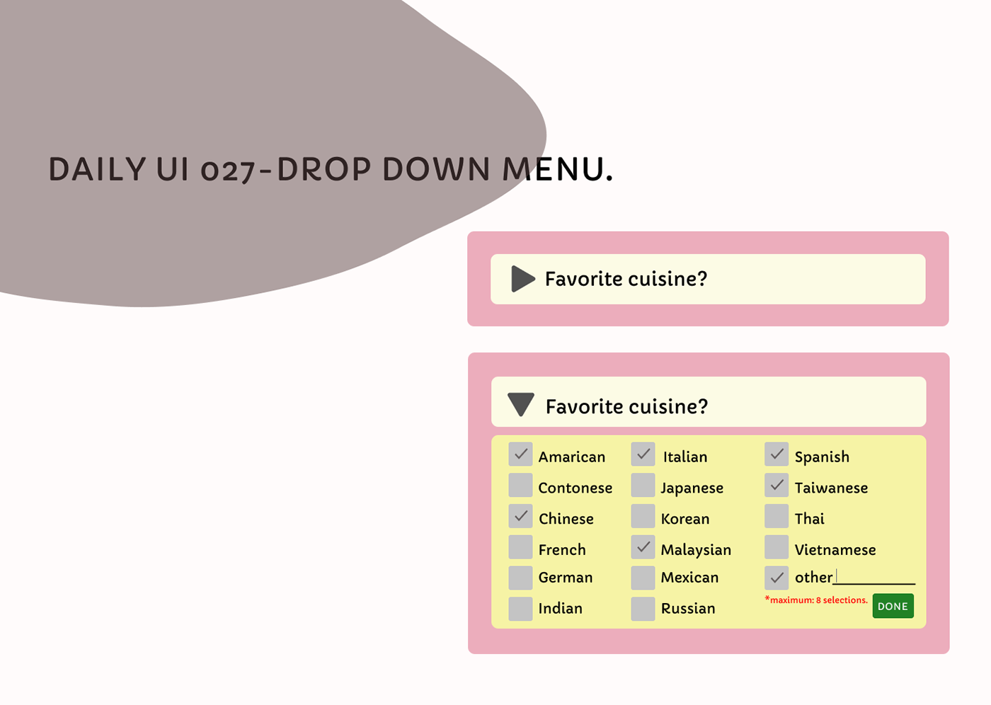 daily ui drop down menu Figma