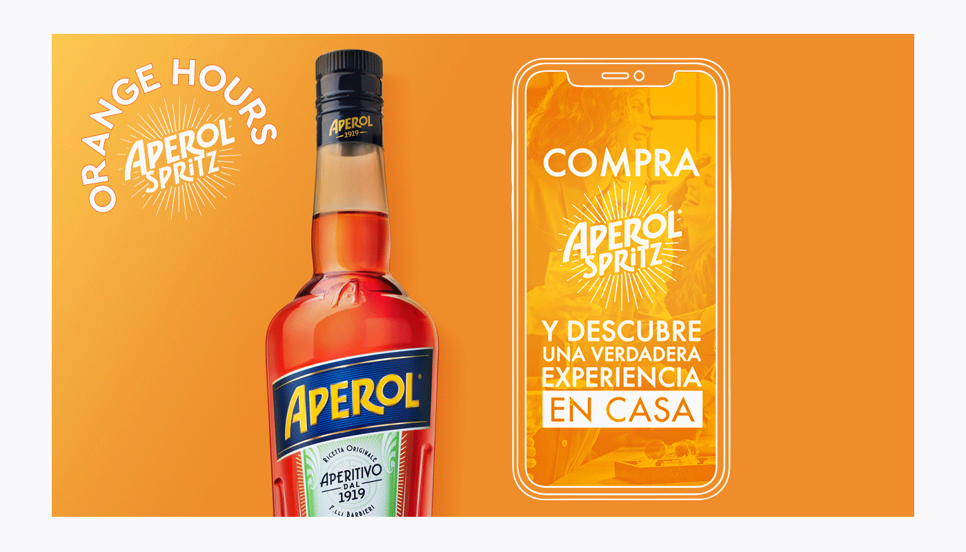 Advertising  alcoholic beverages aperol digital diseño gráfico Estructuras Visuales Spritz brands