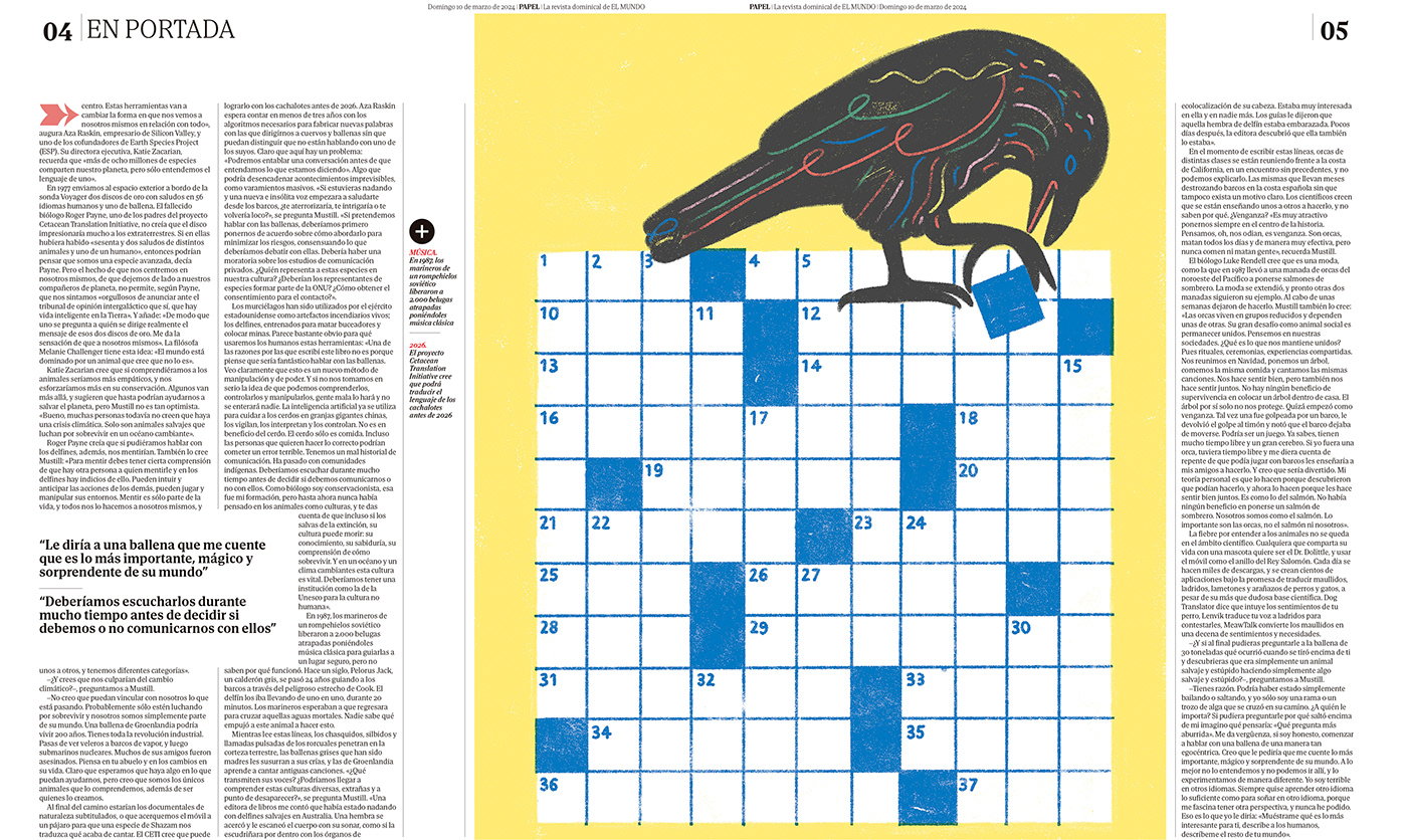 ILLUSTRATION  Digital Art  press illustration cover illustration Whale Ocean Nature raven animal language