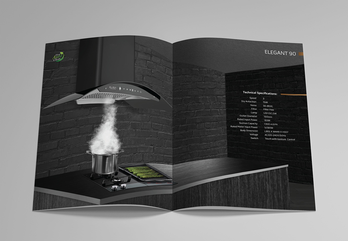 black brochure 3D digitalart smoke kitchen kitchenhood chimney photoshop