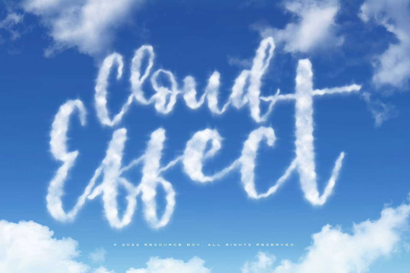 cloud free free psd free text effect freebie Mockup psd SKY text effect typography  