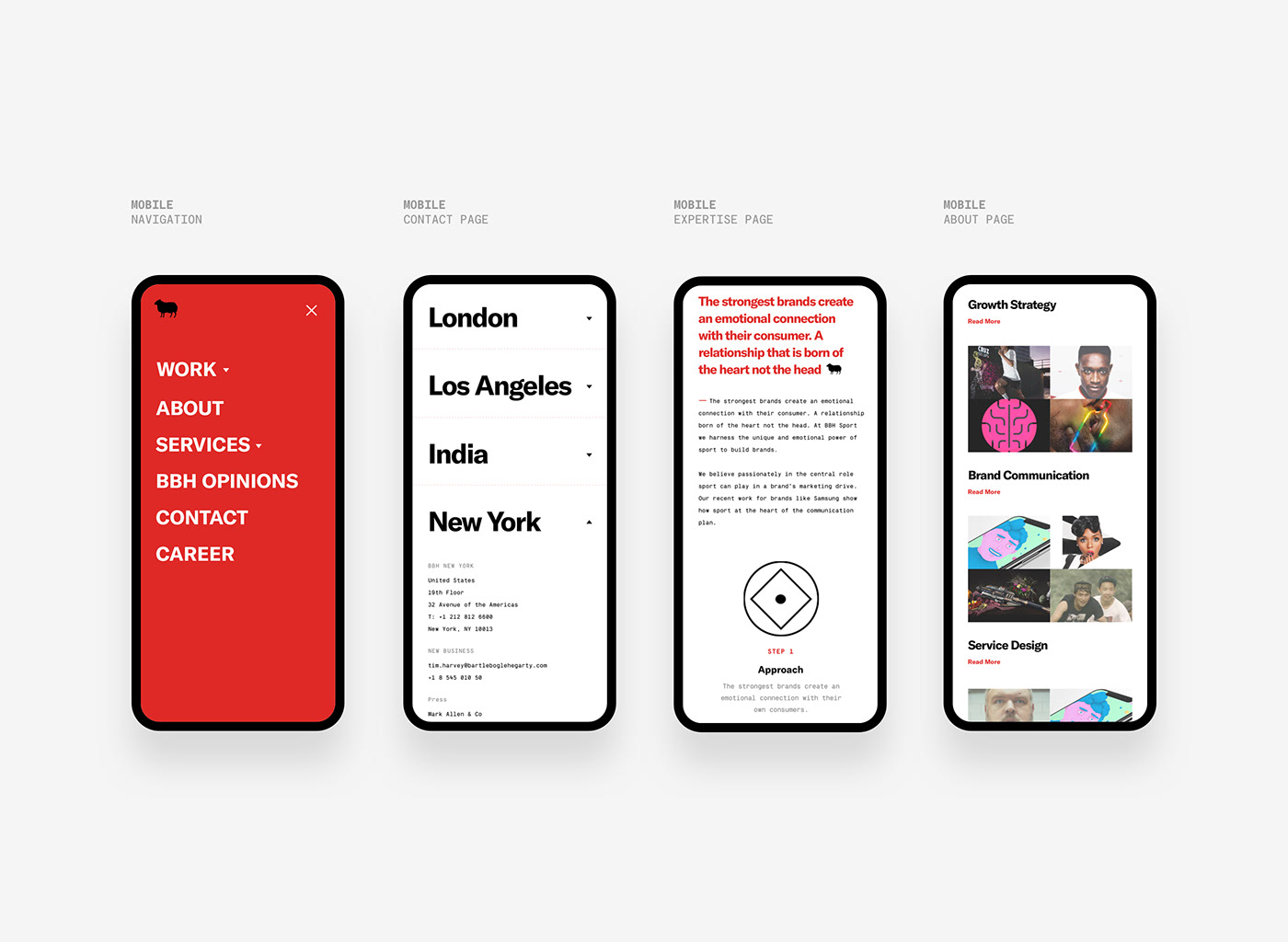 agency portfolio grid minimalist mobile react type Advertising  design ux