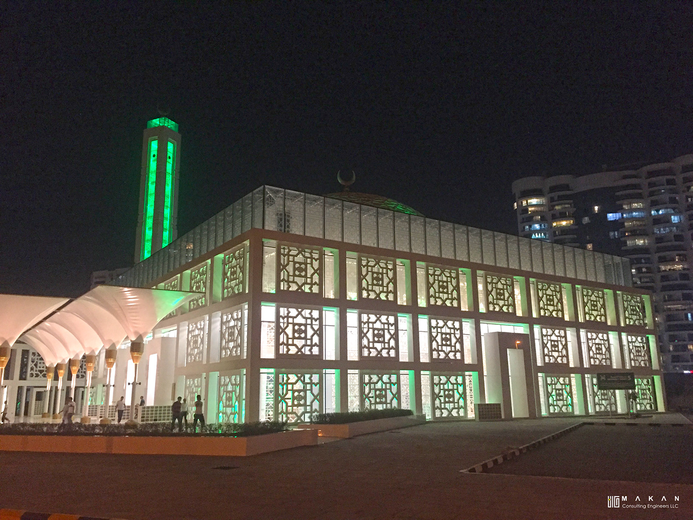 green building mosque islam dubai architecture engineer design conncept Smart