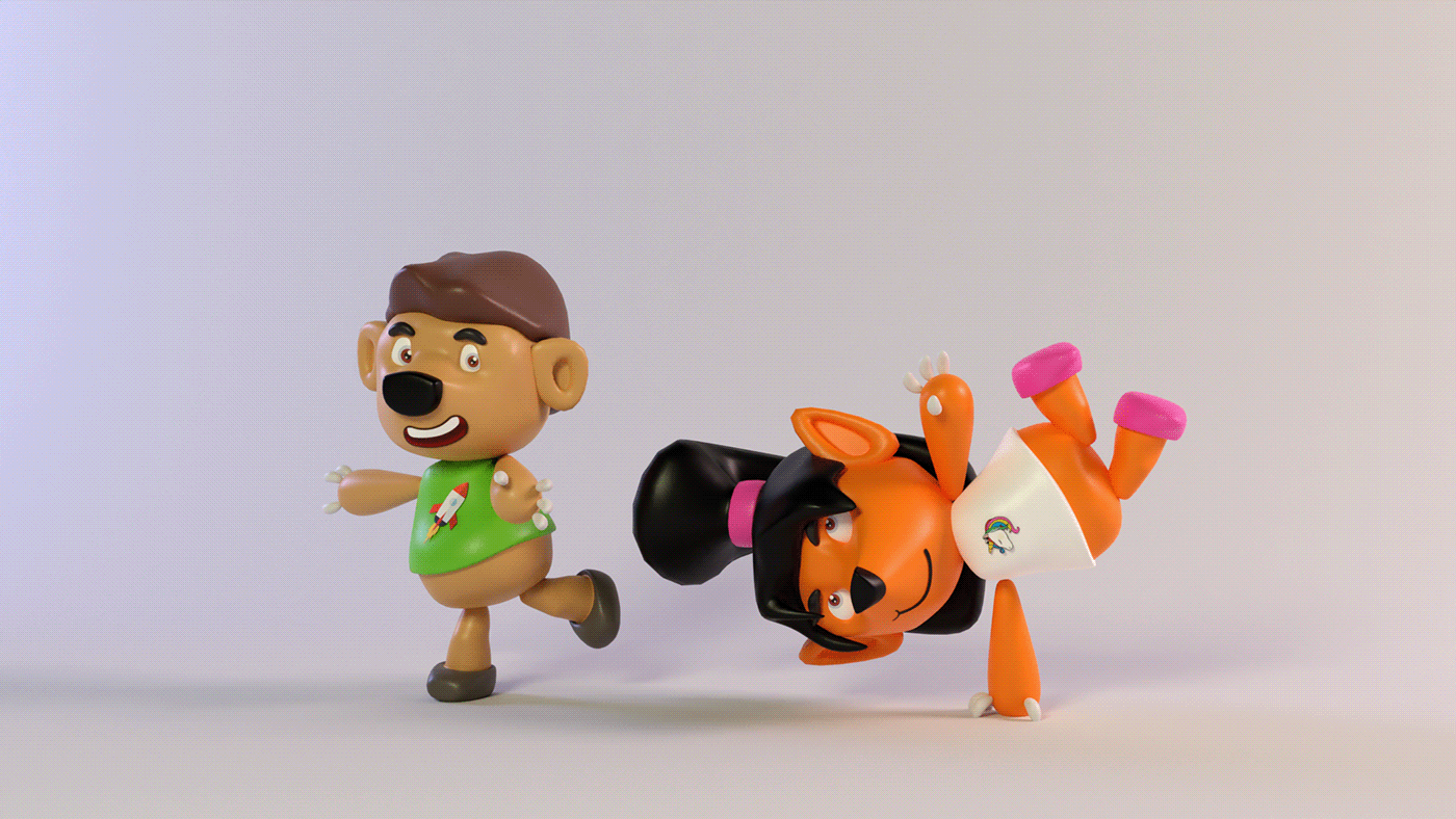 3D arman3dg background bear blender cartoon desktop for children FOX poster