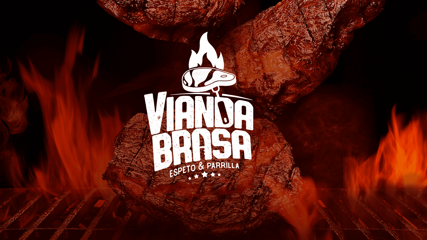 Churrascaria churrasco Brand Design identity branding  BBQ steak restaurant graphic design  Logotype