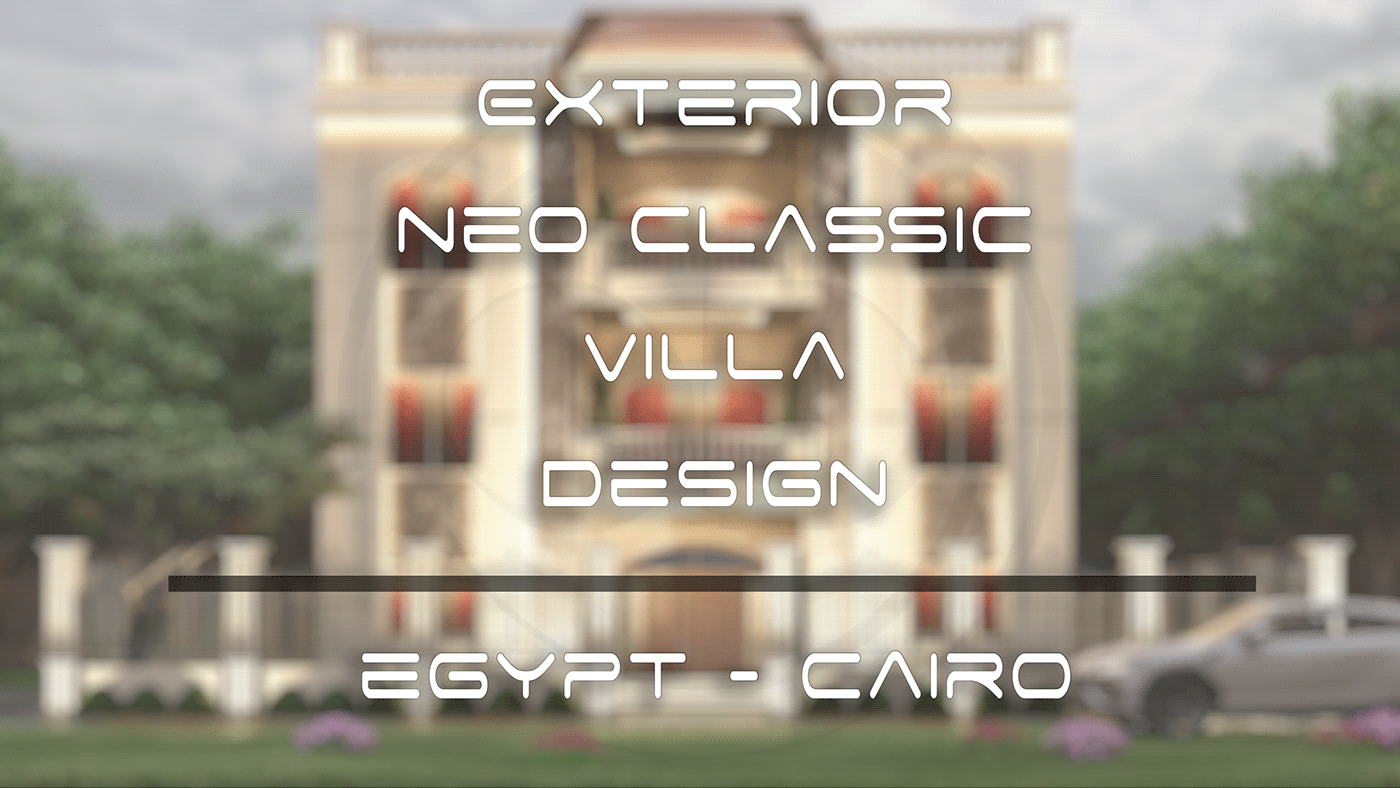 architecture Render visualization 3D 3ds max exterior neo classic Villa exterior design 3d modeling