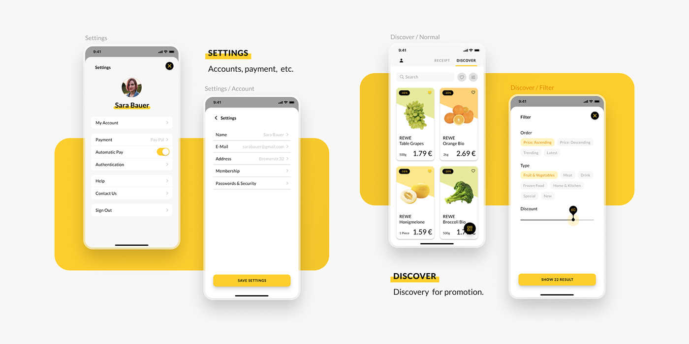 app interaction Mobile app Service design Supermarket UI user experience ux robot Smart