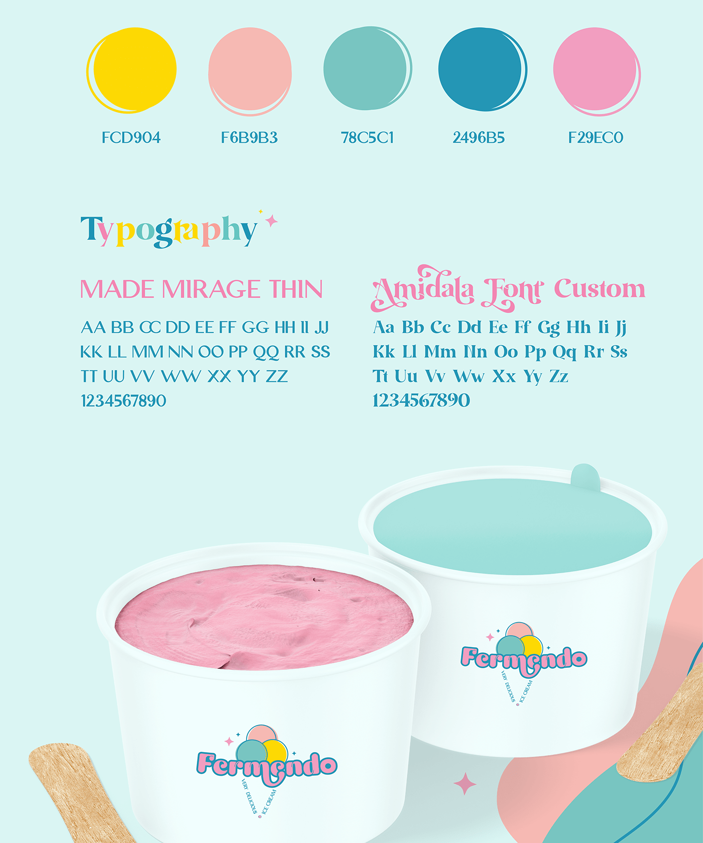 brand identity branding  colorful cute Fun ice cream logo modern Playful Unusual