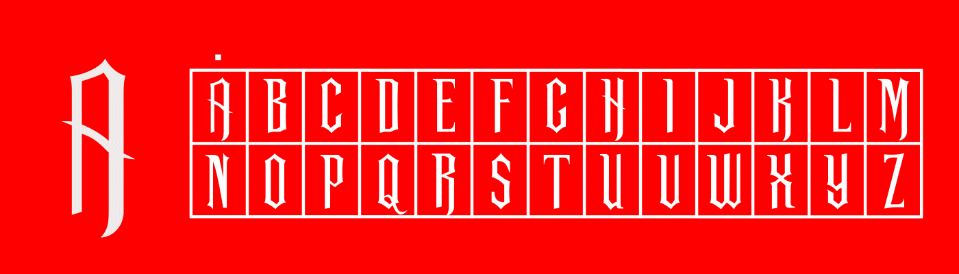 typography   type Typeface type design display font gothic horror dark design Graphic Designer