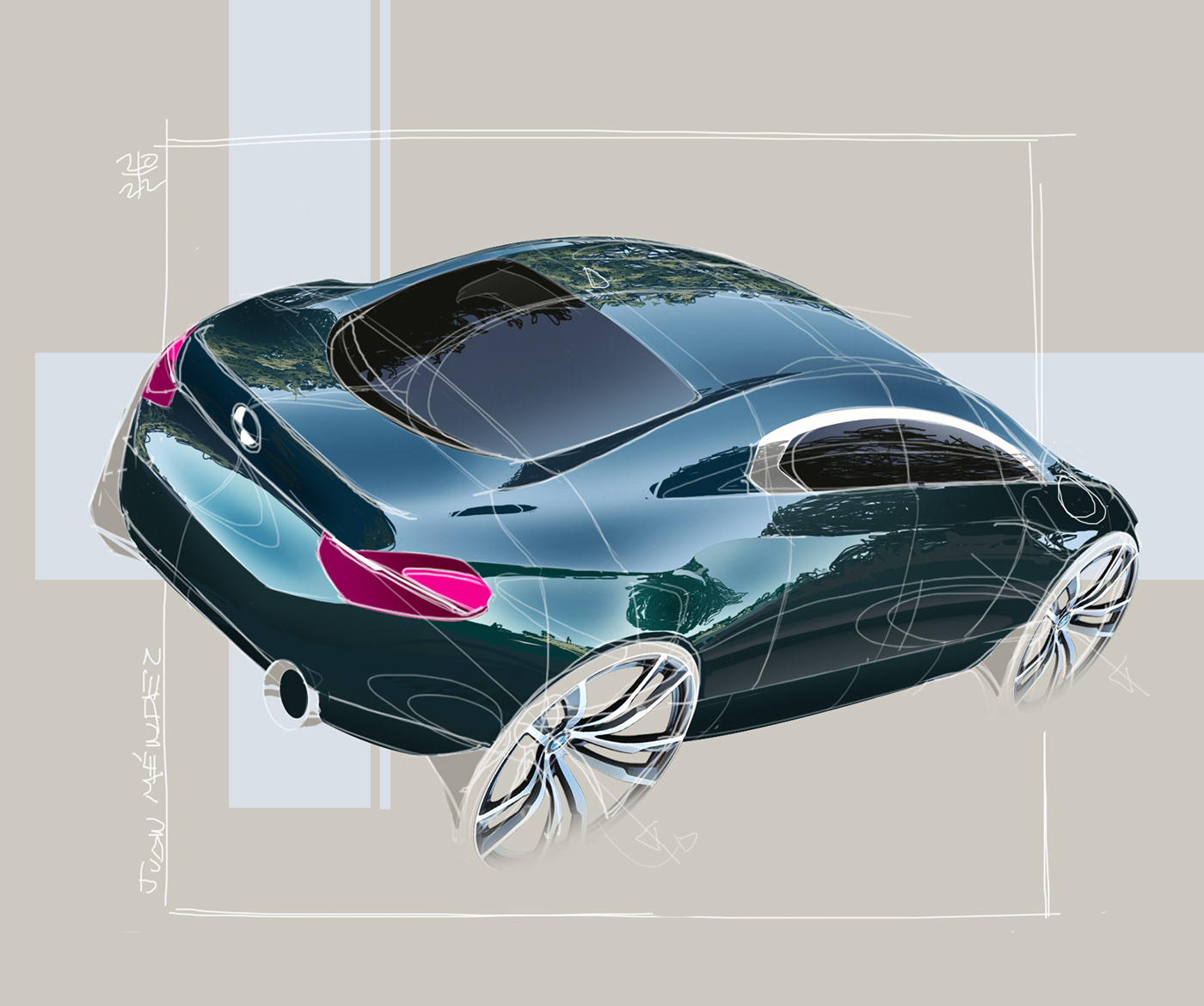 automotive   Automotive design car design car sketch car sketching mendezign photoshop rendering transport design Transportation Design