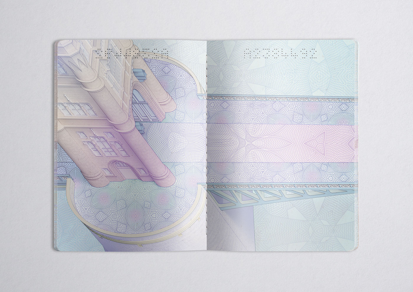 Passport guilloche dezeen Brexit certificate Banknote Spirograph moire