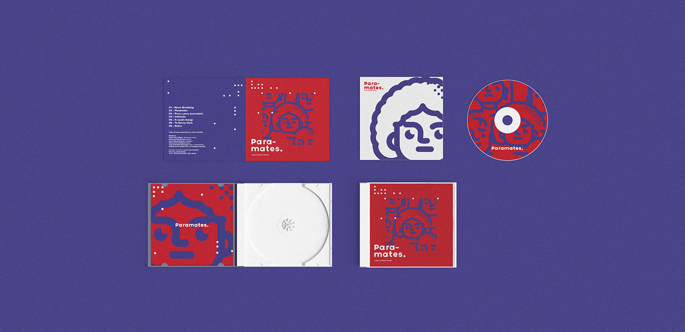 design Character Packaging ILLUSTRATION  jazz red blue music cover Icon