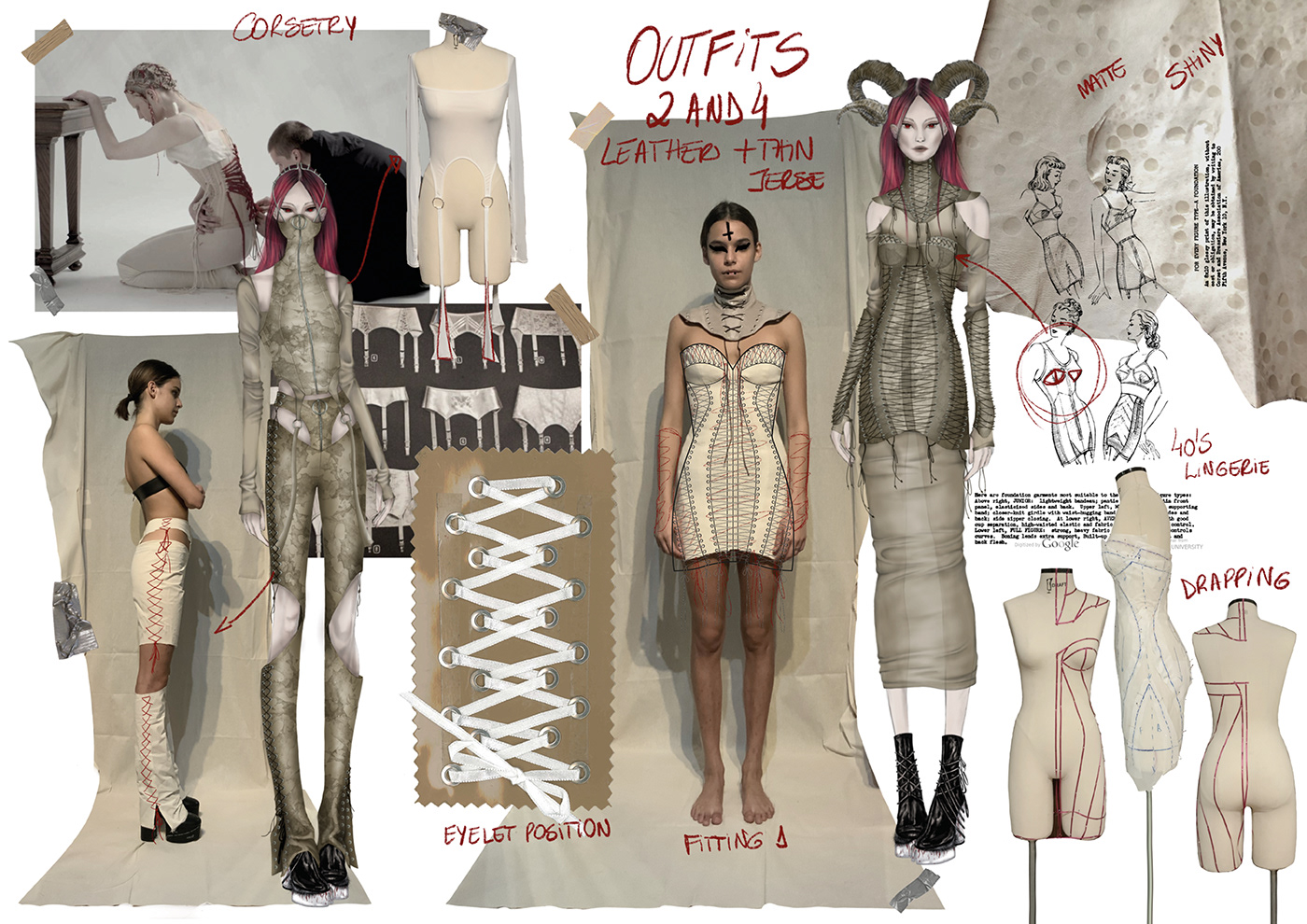collage Collection concept Fashion  fashion design ILLUSTRATION  Marangoni moodboard portfolio Procreate