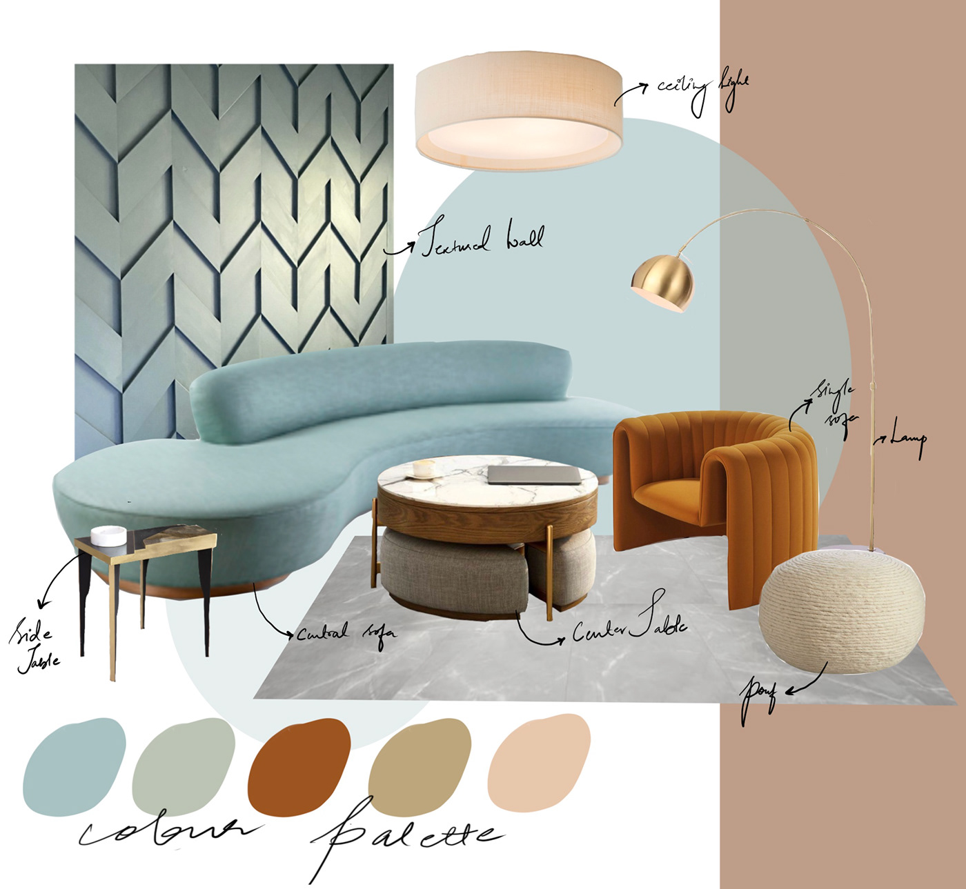 architecture living room mood board