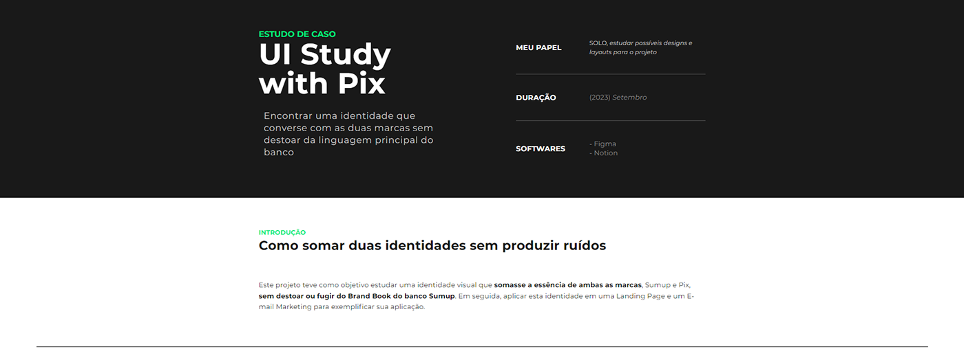 ux UI design pix sumup landing page Website Design Figma emkt email marketing