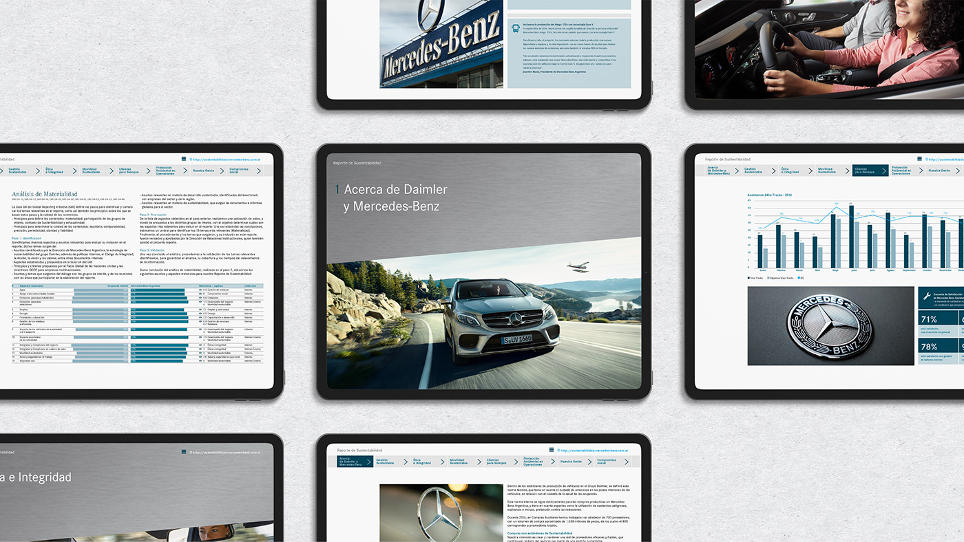 Tablet version Mercedes Benz sustainability report