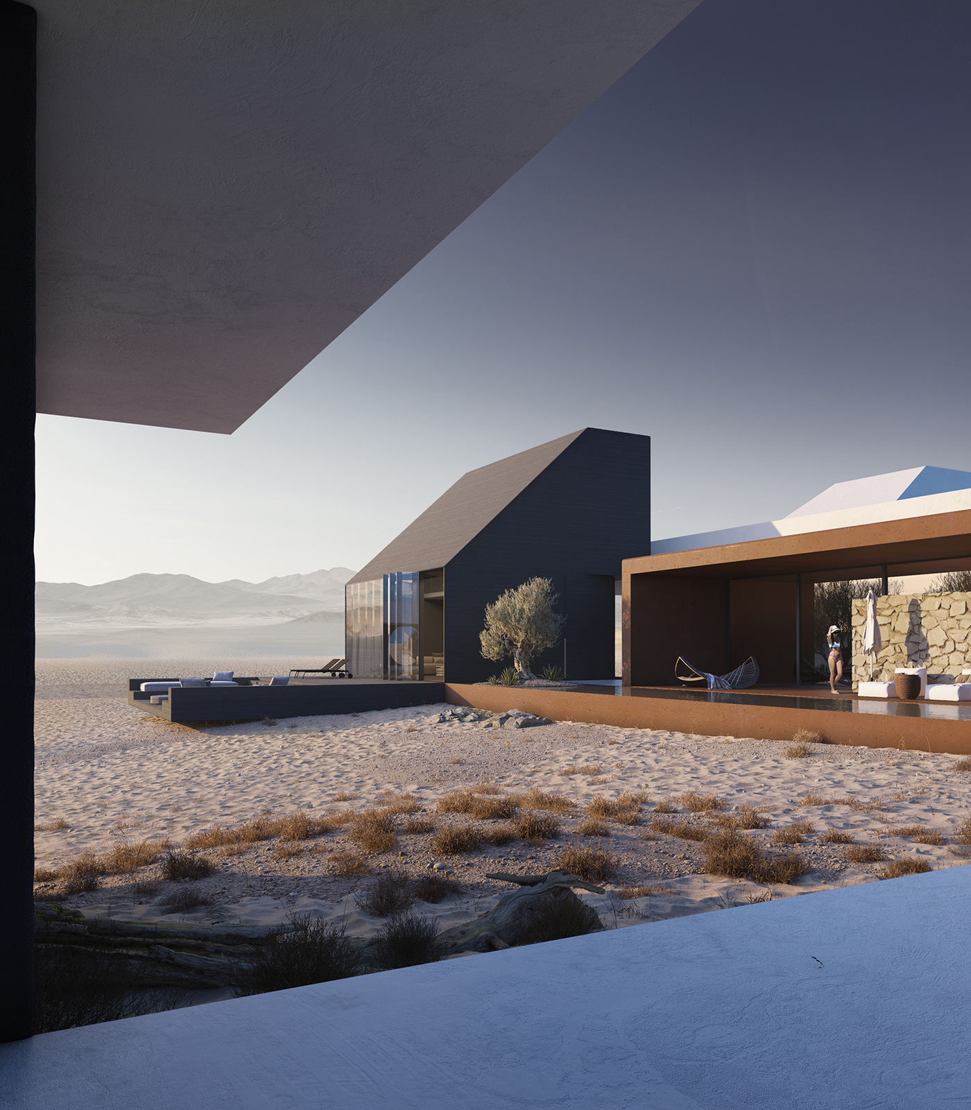 architecture visualization exterior 3ds max dune dubai concept hotel design Minimalism
