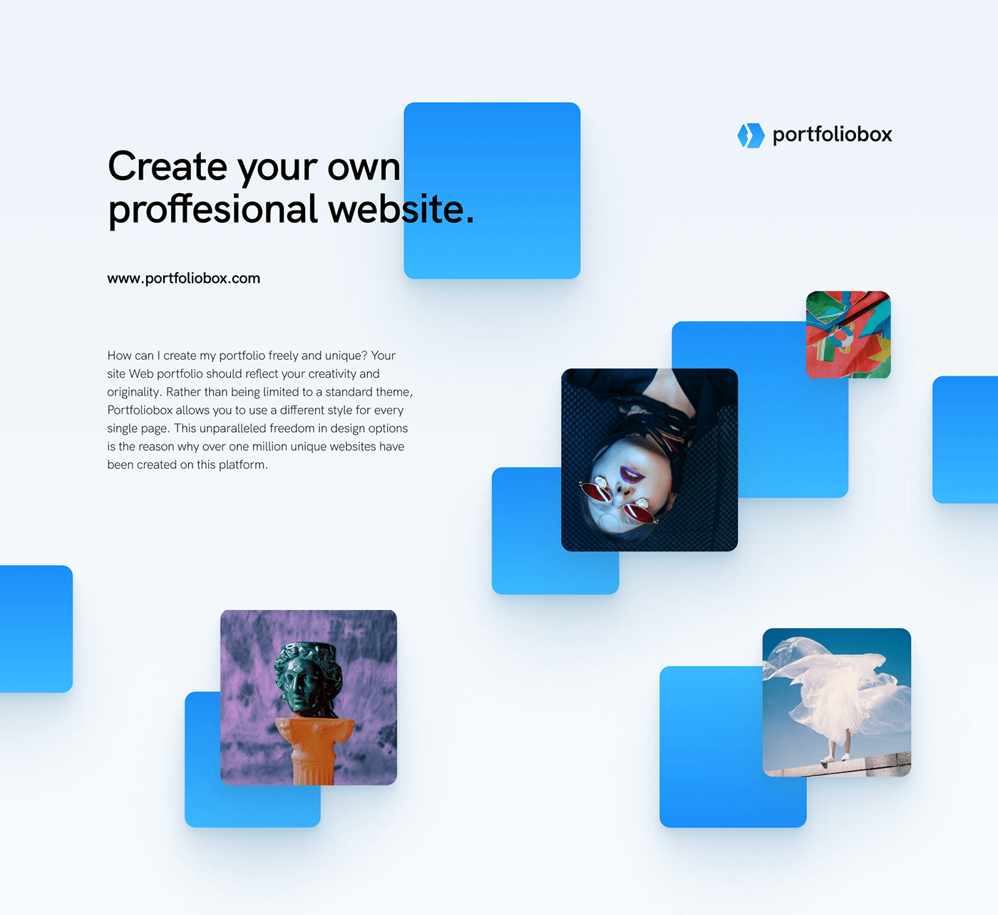 animation  blue color gallery logo photo Platform Style Web portfolio
