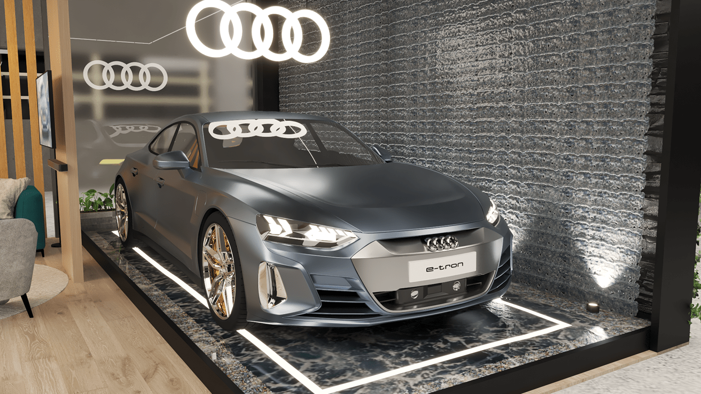 3D 3ds max Audi design modern Render Stand vray