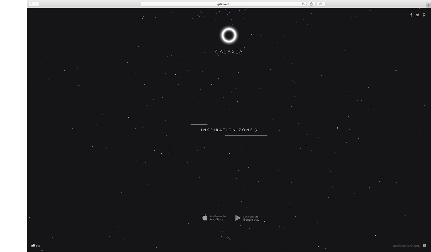 UI design webgl motion Website Galaxia