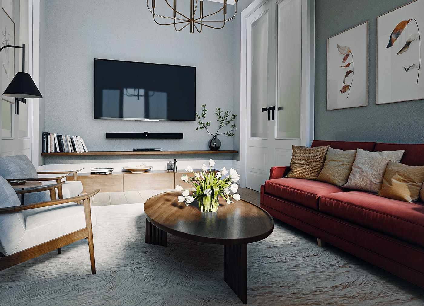 coffee table Scandinavian livingroom sofa Interior visualization interior design  modern cozy comfort