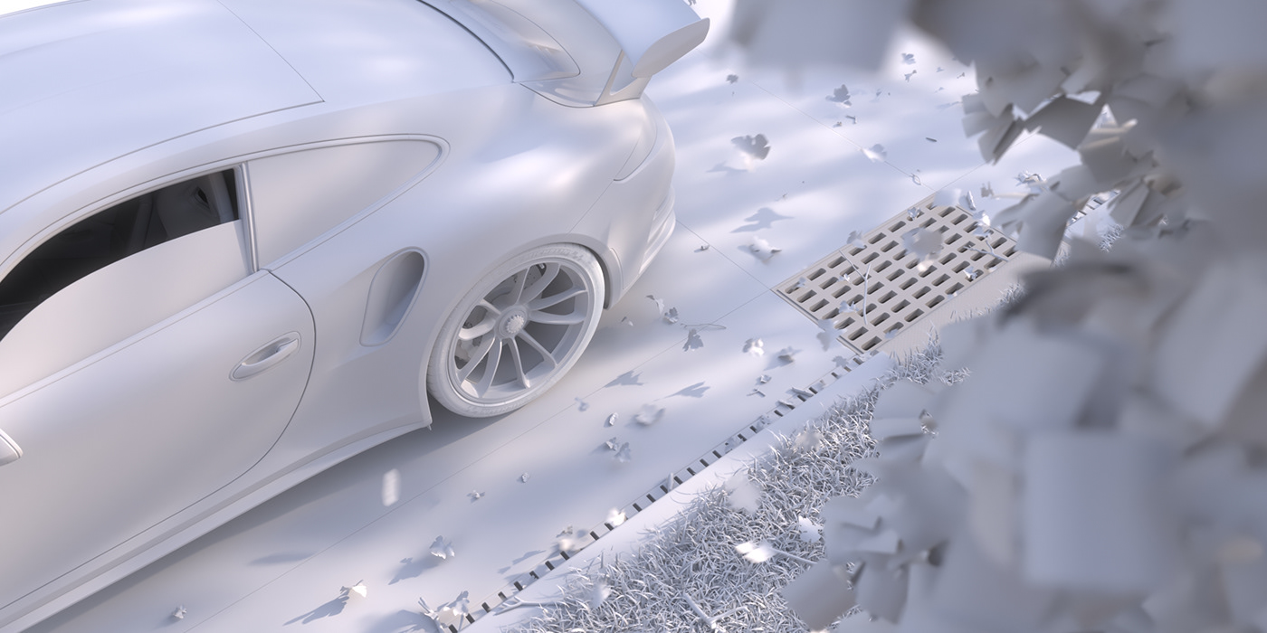 Porsche CGI 3D 3dsmax vray car Render